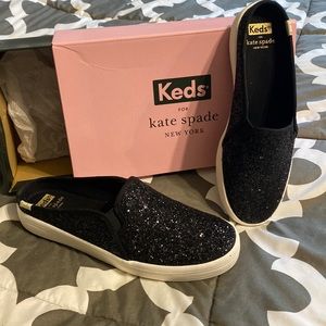 Black sparkle kate spade keds